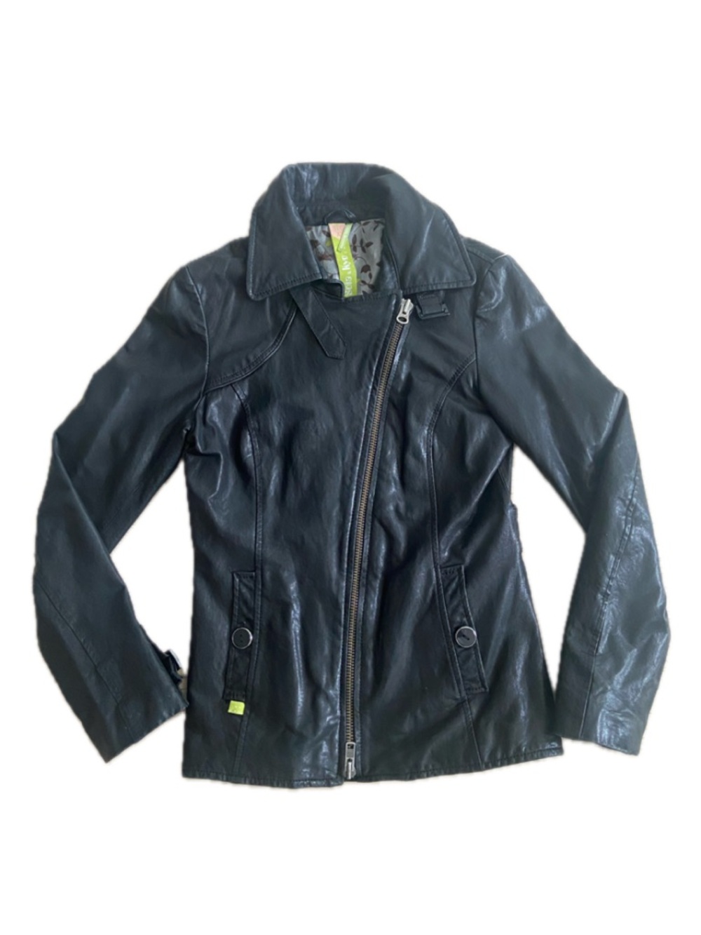 Vintage Soia & Kyo Leather Moto Jacket XS Black Motorcycle Jacket EUC - Picture 2 of 9
